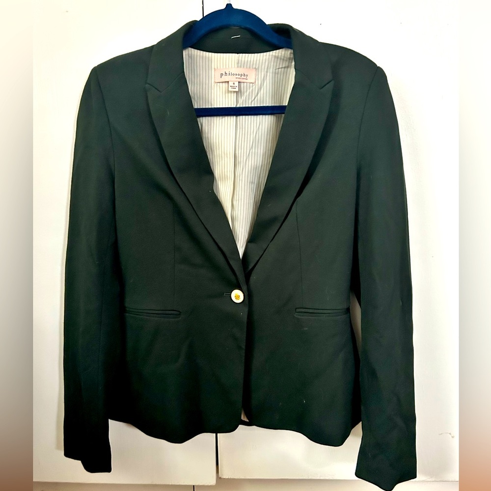 Philosophy Women’s Dark Green Blazer, Size Small